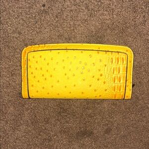 Cato Yellow Ostrich Leather Women's Wallet